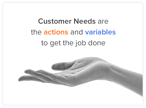 customer needs are actions and variables